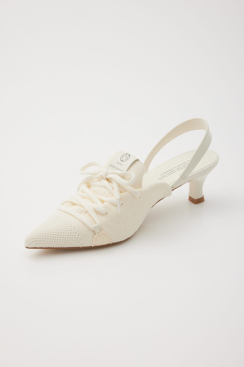 【MAISON MAVERICK PRESENTS】ニットレースアップヒールスニーカー WHT S
