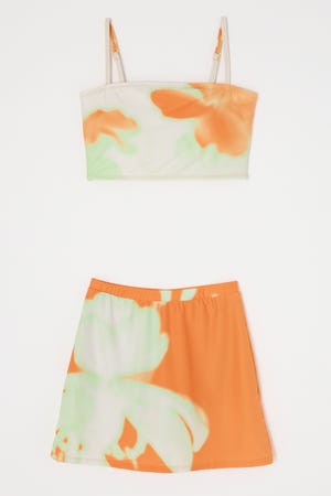 【PISCESS】フラワーチューブトップ スカートセット