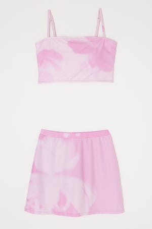 【PISCESS】フラワーチューブトップ スカートセット