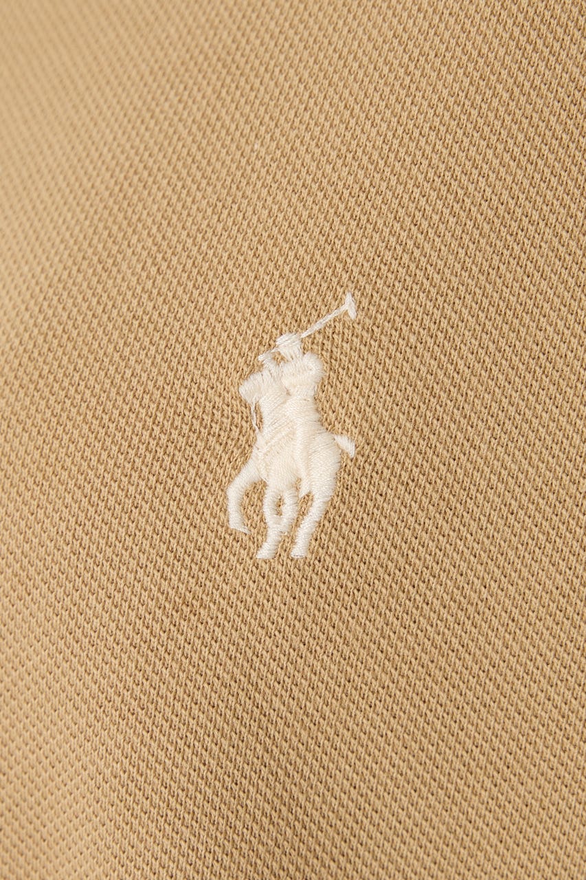【POLO RALPH LAUREN】カスタム スリム フィット メッシュ ポロシャツ BEG M