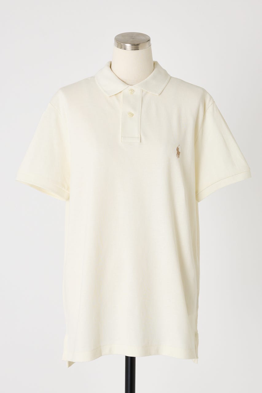 【POLO RALPH LAUREN】カスタム スリム フィット メッシュ ポロシャツ O/WHT M