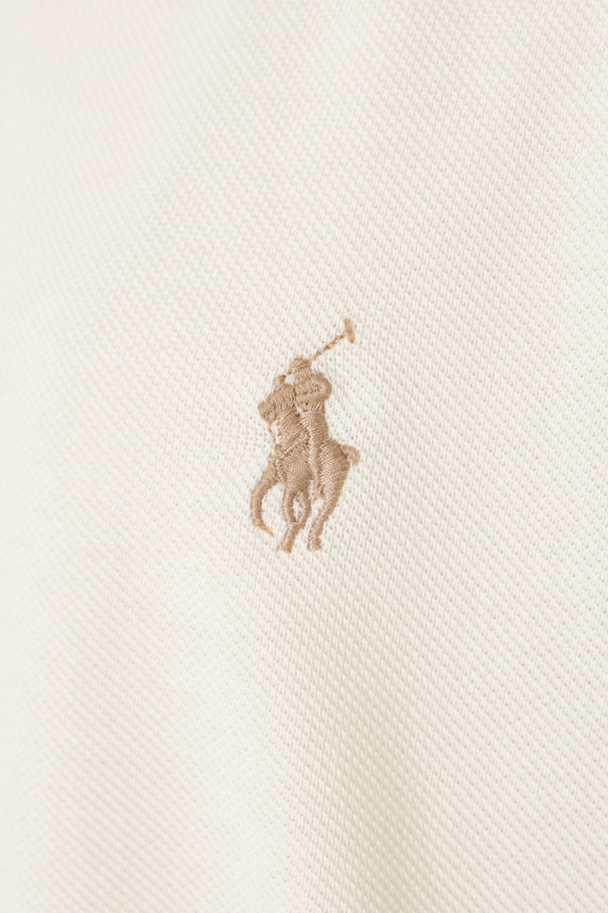 【POLO RALPH LAUREN】カスタム スリム フィット メッシュ ポロシャツ O/WHT M