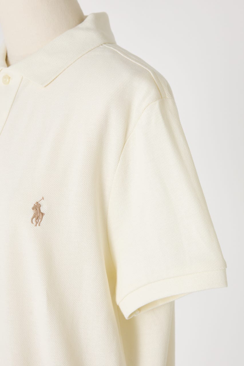 【POLO RALPH LAUREN】カスタム スリム フィット メッシュ ポロシャツ O/WHT M