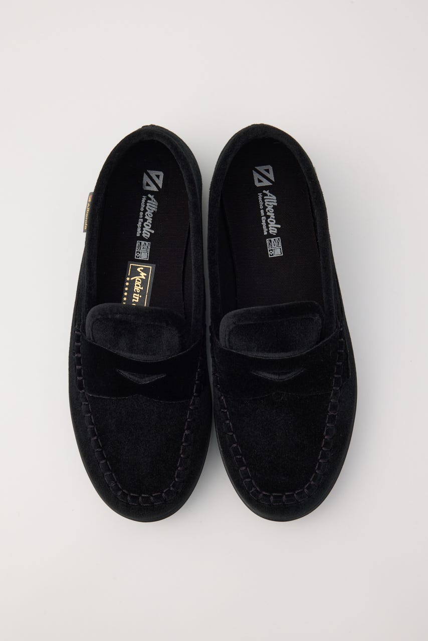 【Alberola】ベルベット ローファー BLK ３６