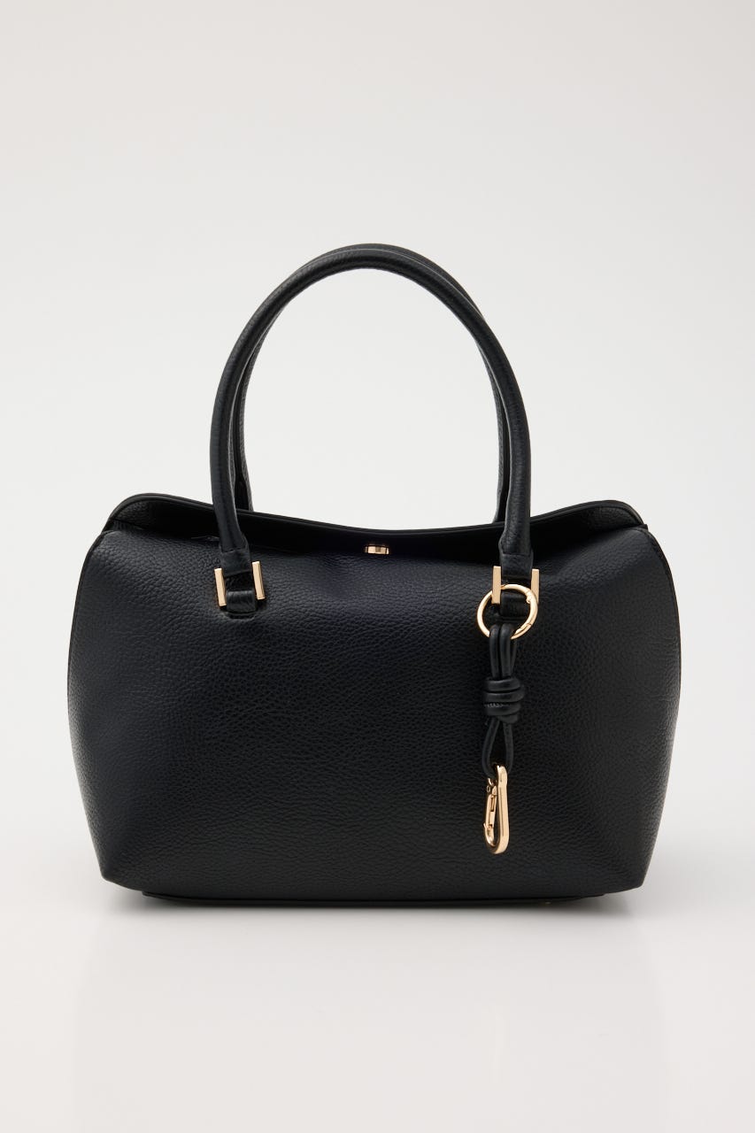 【SHEL'TTER SELECT】チャーム付フラップボストンバッグ BLK FREE