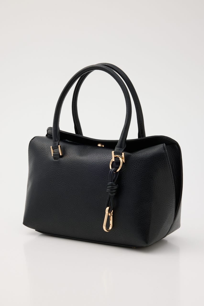 【SHEL'TTER SELECT】チャーム付フラップボストンバッグ BLK FREE