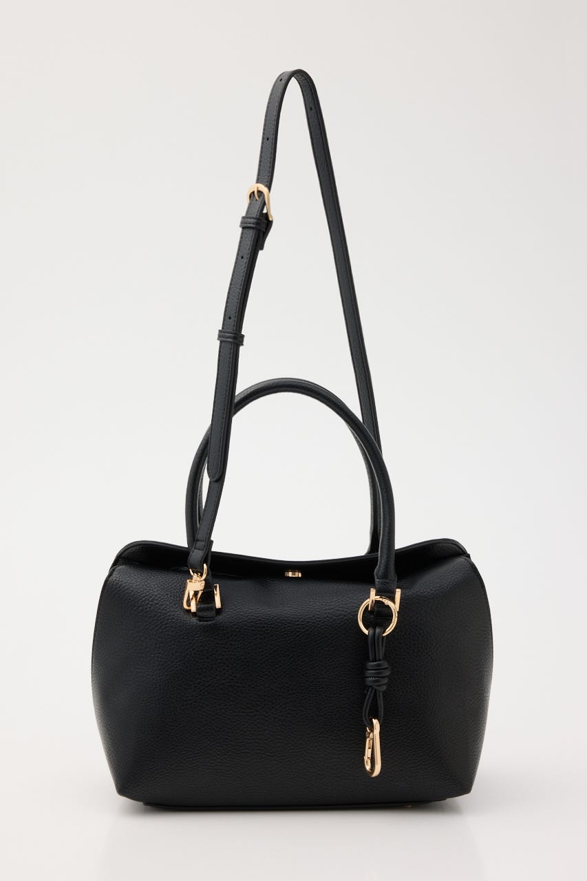 【SHEL'TTER SELECT】チャーム付フラップボストンバッグ BLK FREE