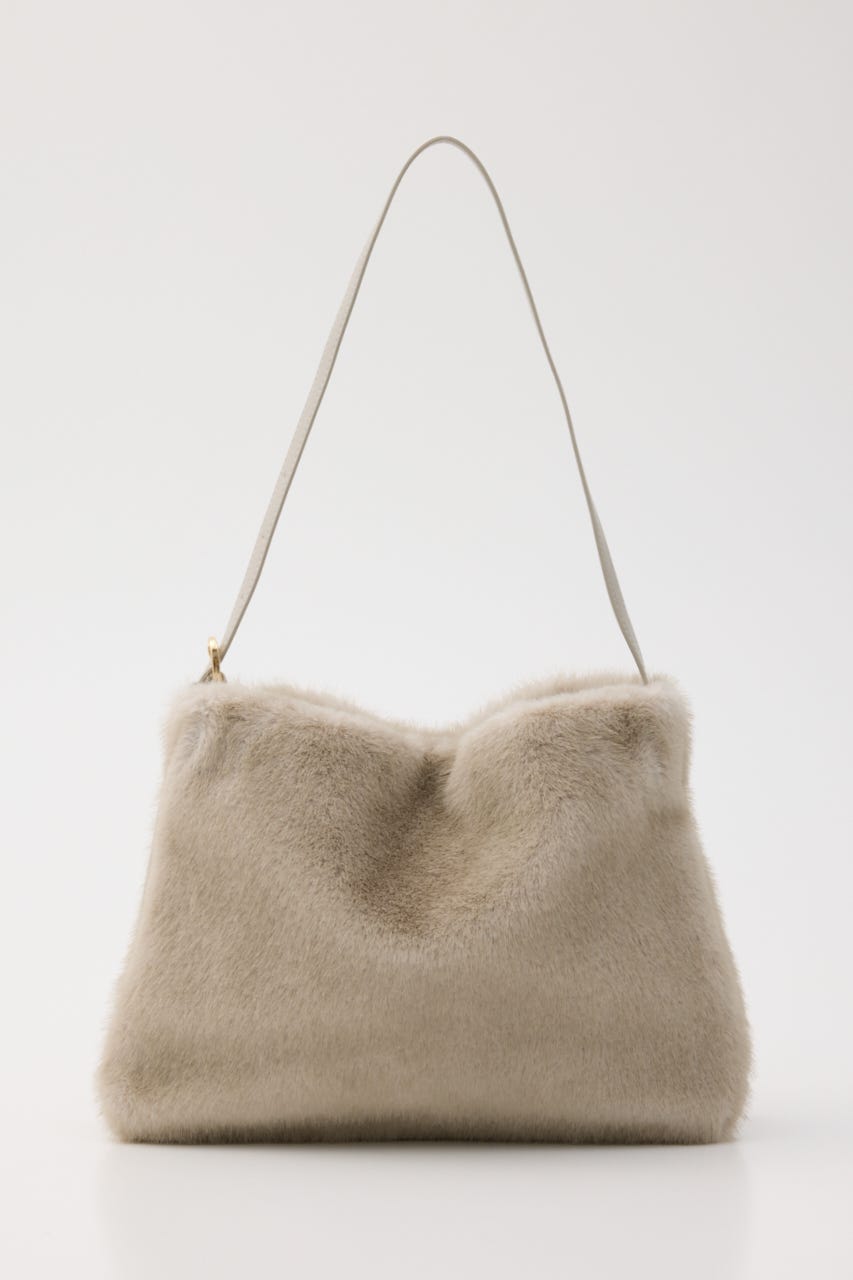 【SHEL'TTER SELECT】ミンク風エコファーワンハンドルトートバッグ L/GRY FREE