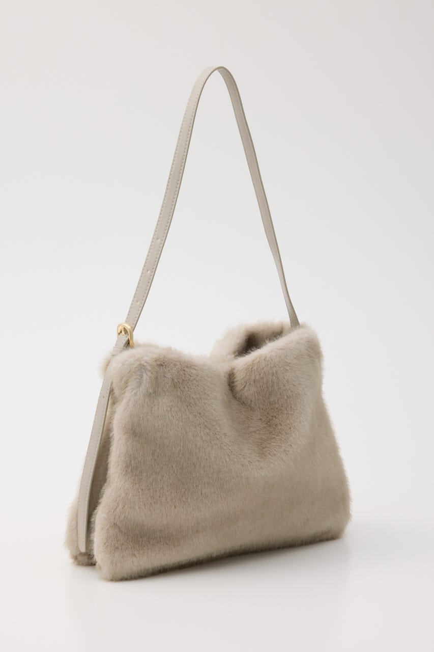 【SHEL'TTER SELECT】ミンク風エコファーワンハンドルトートバッグ L/GRY FREE