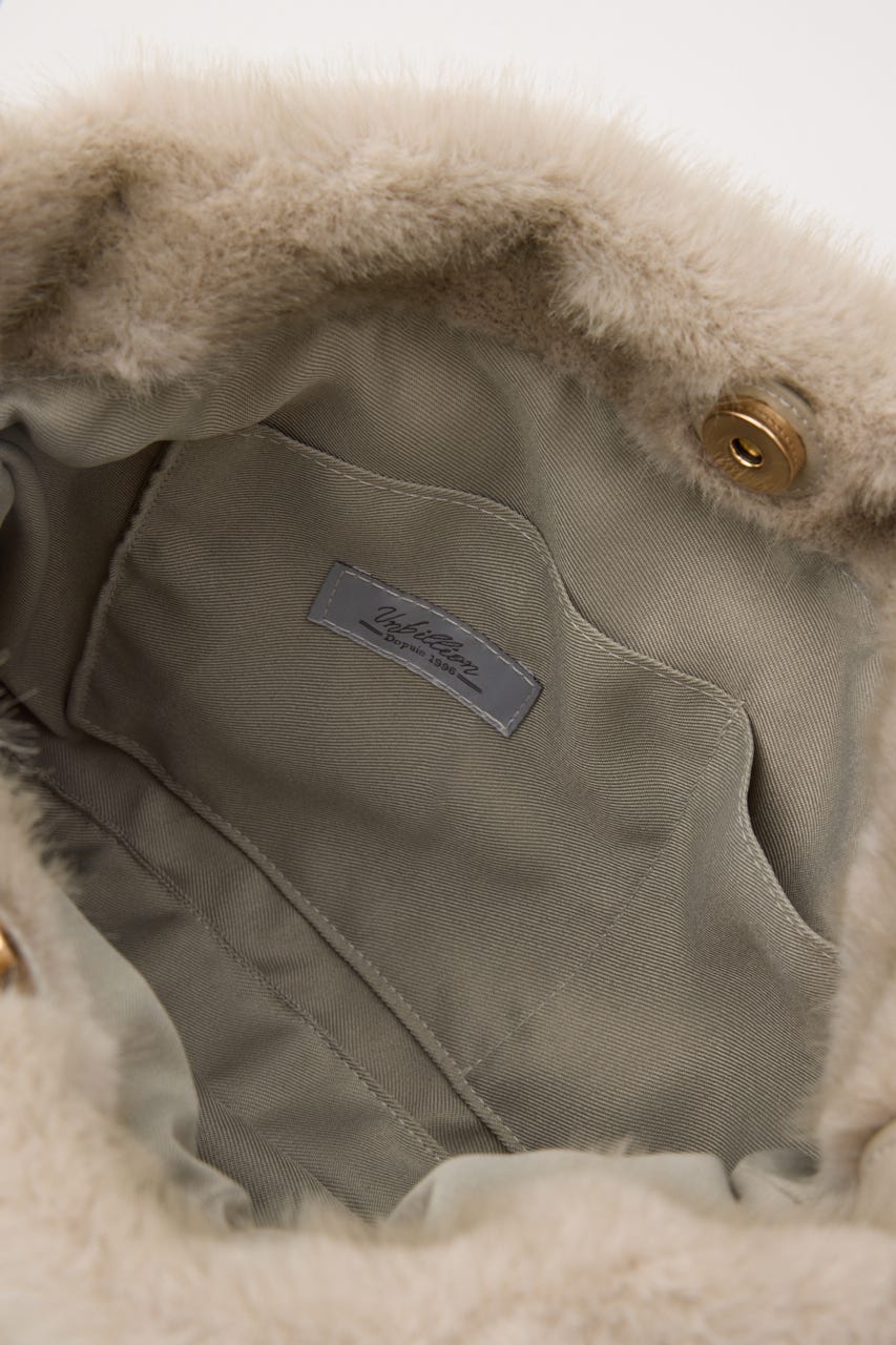 【SHEL'TTER SELECT】ミンク風エコファーワンハンドルトートバッグ L/GRY FREE