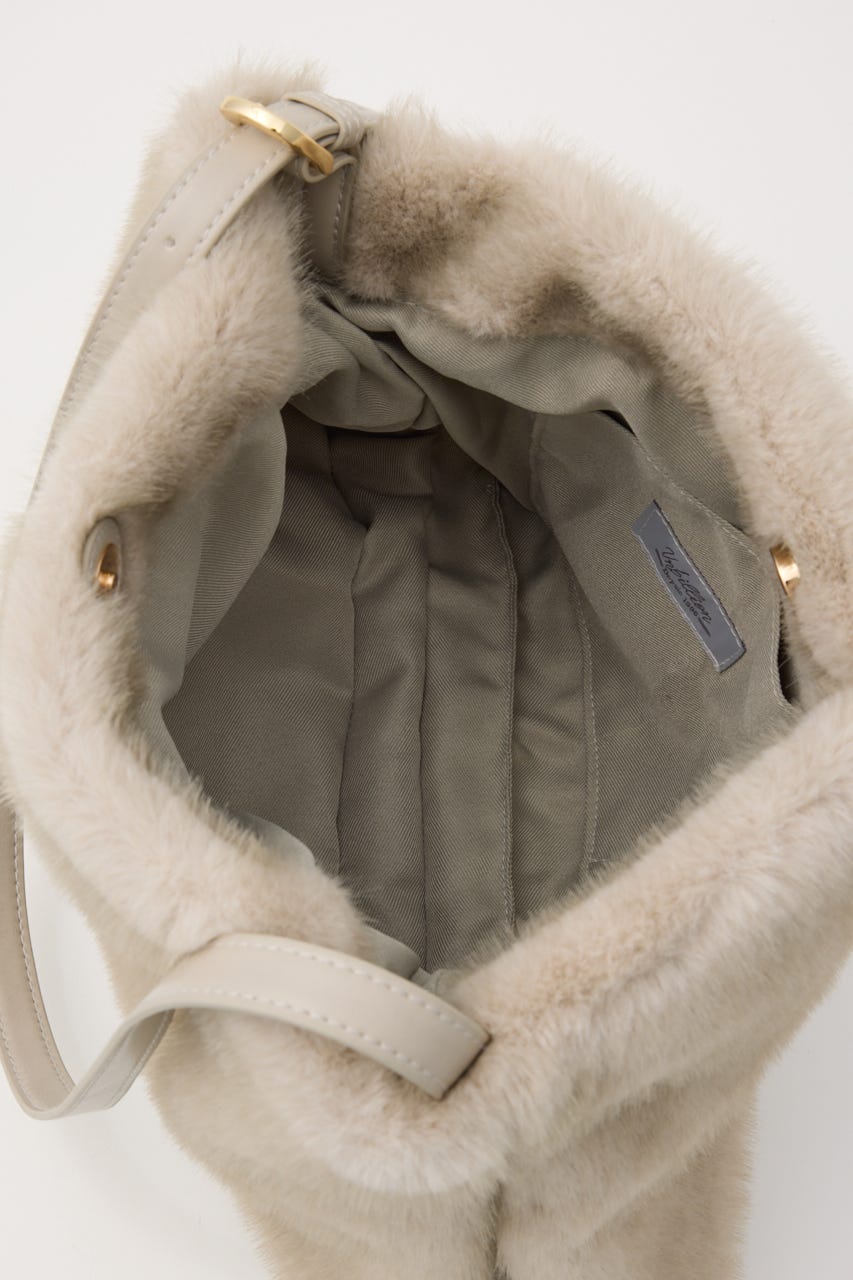 【SHEL'TTER SELECT】ミンク風エコファーワンハンドルトートバッグ L/GRY FREE