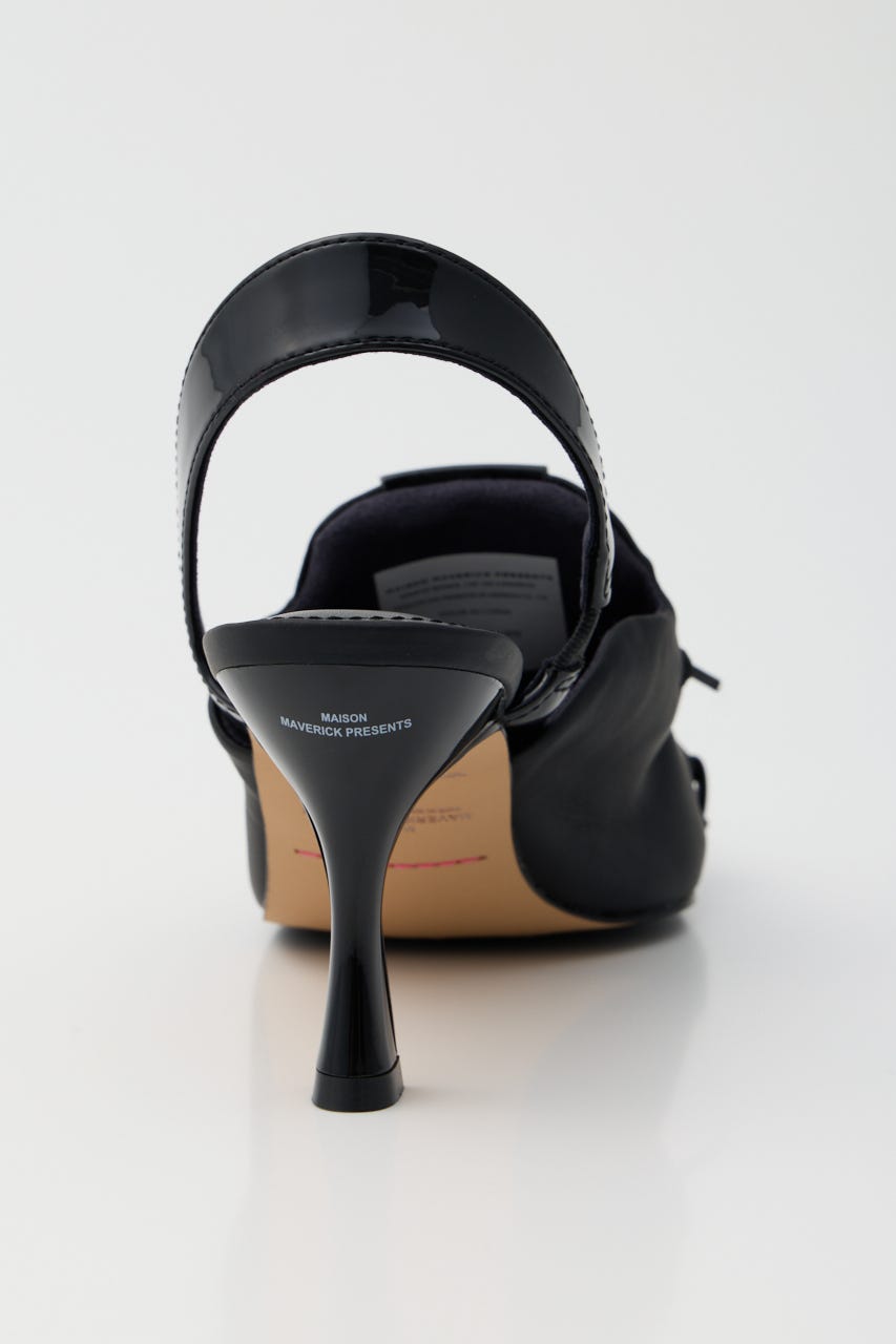 【MAISON MAVERICK PRESENTS】ファーレースアップスニーカーヒール BLK ３６