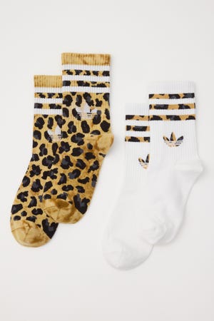 【adidas Originals】レオパード クルーソックス 2足組