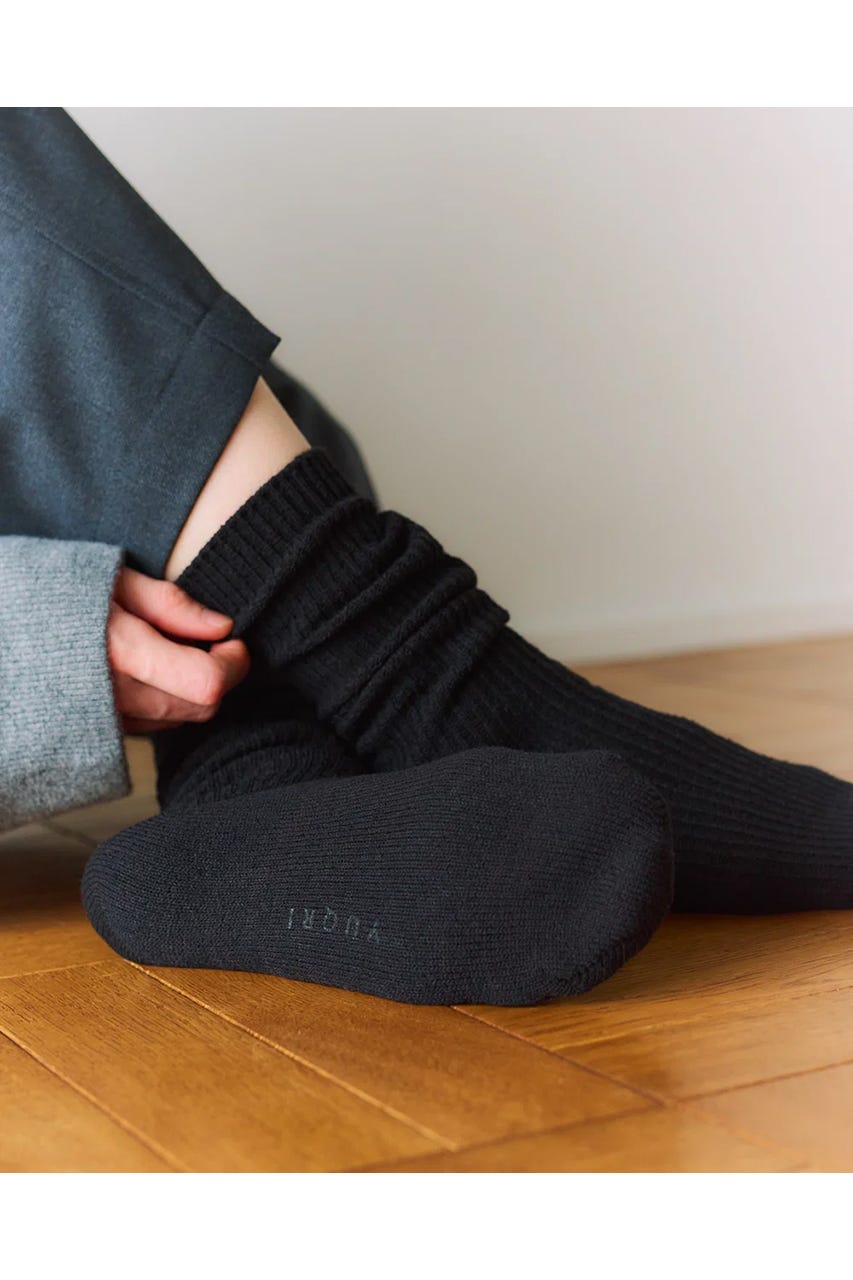 【YUQRI】Crispy warm ソックス BLK FREE