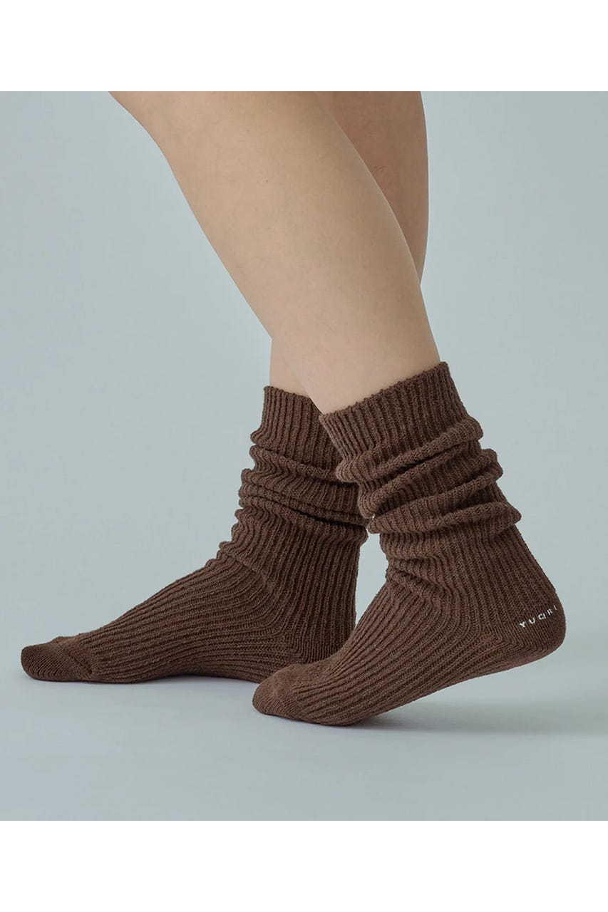 【YUQRI】Crispy warm ソックス BRN FREE