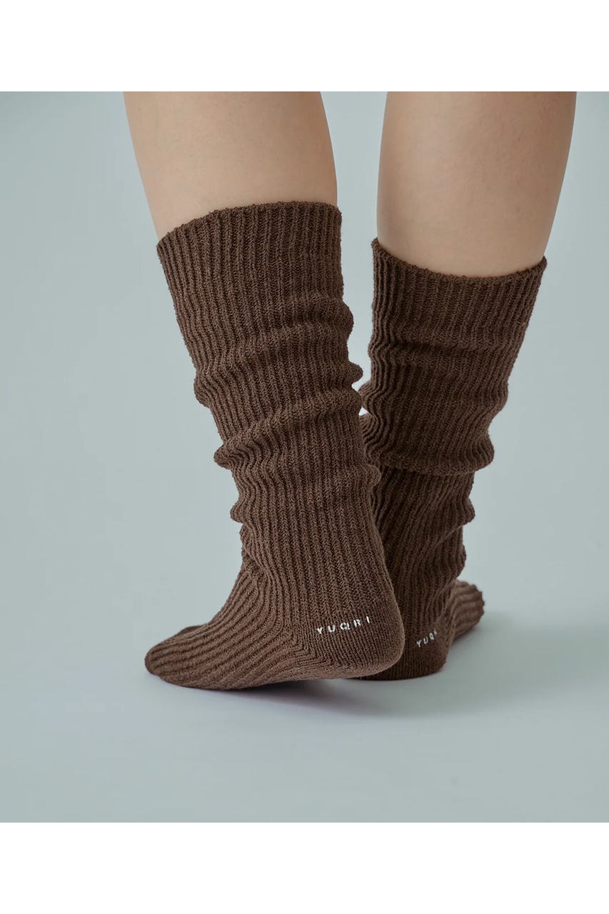 【YUQRI】Crispy warm ソックス BRN FREE