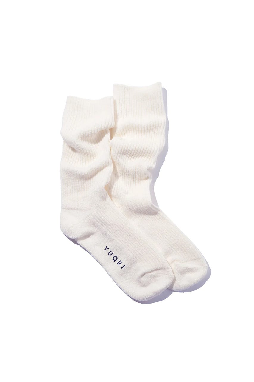 【YUQRI】Crispy warm ソックス WHT FREE