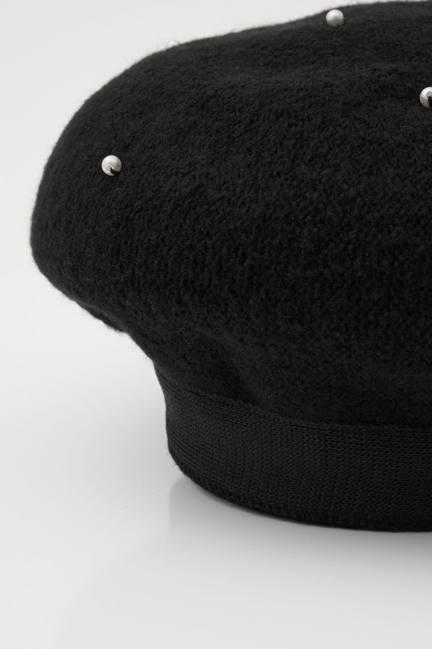 【SHEL'TTER SELECT】パール付きベレー帽 BLK FREE