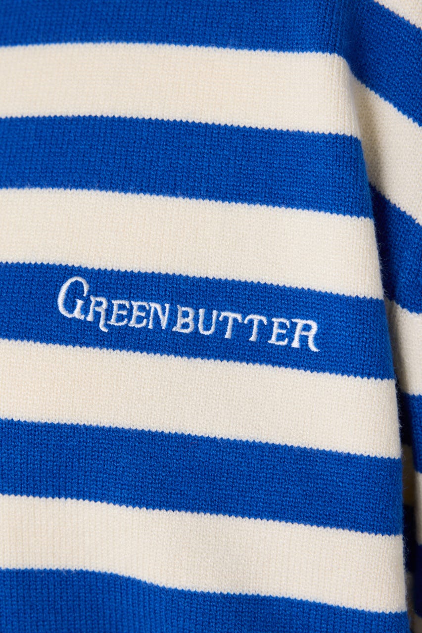 【GREEN BUTTER】マリン パッチ カーディガン BLU FREE