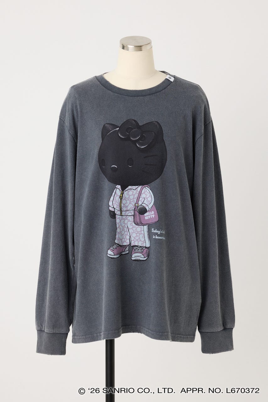 【REPLIC＠RT】BLACK KITTY ロングスリーブシャツ C.GRY M