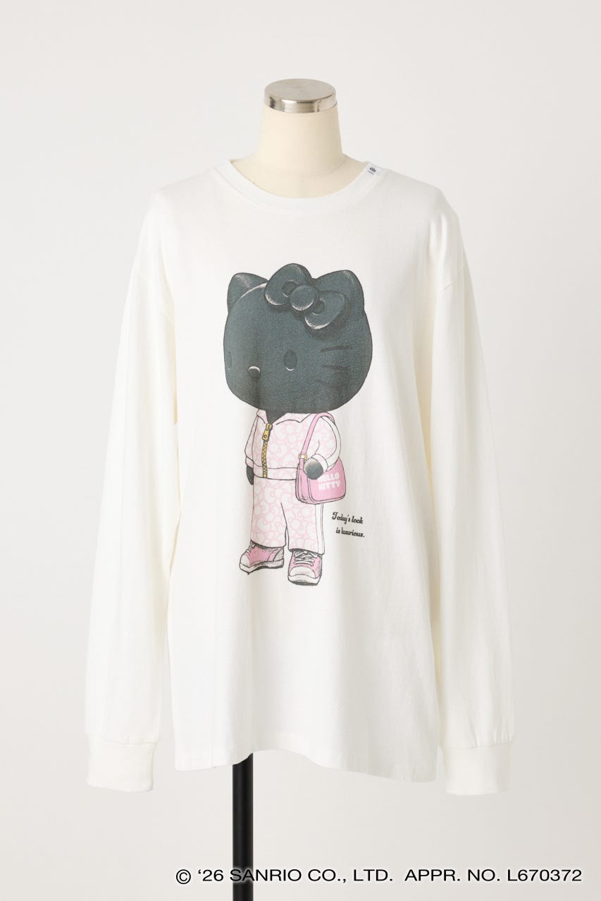 【REPLIC＠RT】BLACK KITTY ロングスリーブシャツ WHT M