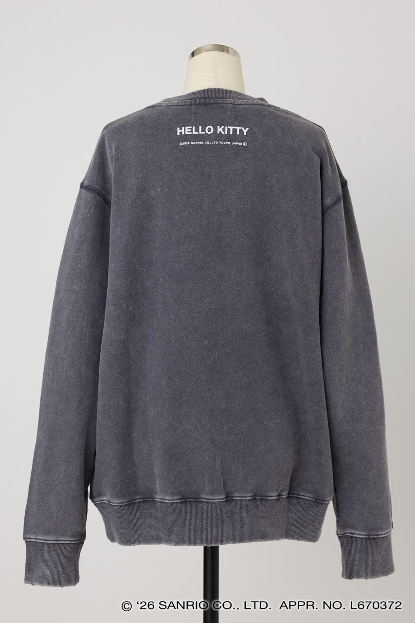 【REPLIC＠RT】BLACK KITTY クルーネックスウェット C.GRY M
