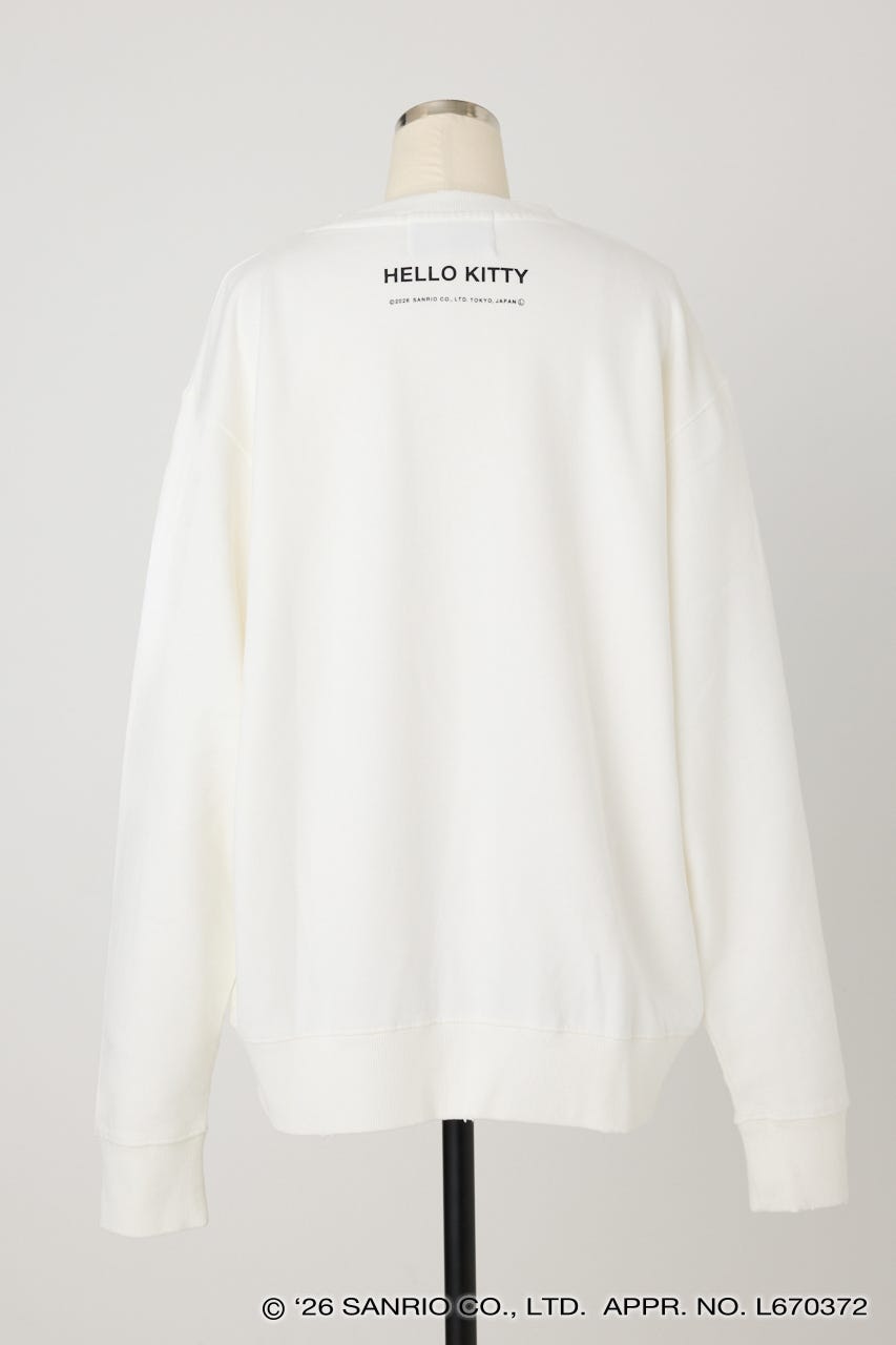 【REPLIC＠RT】BLACK KITTY クルーネックスウェット WHT M