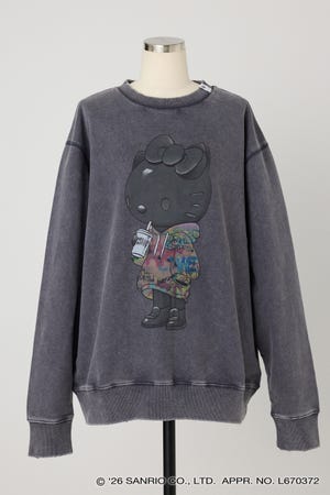 【REPLIC＠RT】BLACK KITTY クルーネックスウェット