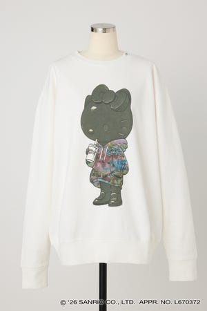 【REPLIC＠RT】BLACK KITTY クルーネックスウェット