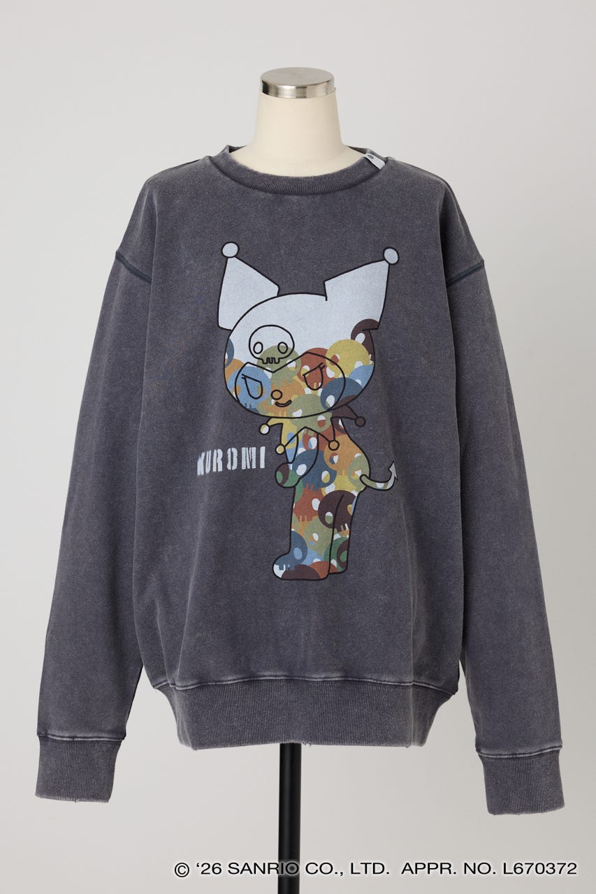 【REPLIC＠RT】BLACK KUROMI クルーネックスウェット C.GRY M