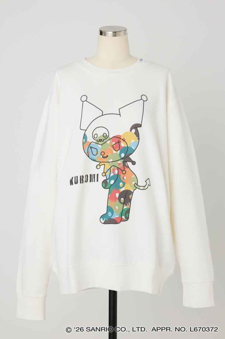 【REPLIC＠RT】BLACK KUROMI クルーネックスウェット WHT M