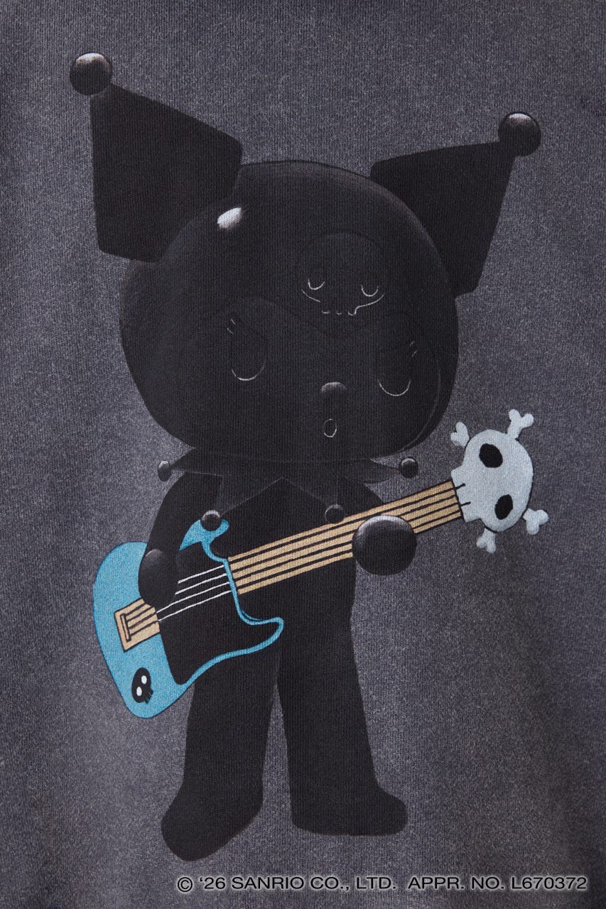 【REPLIC＠RT】BLACK KUROMI GUITAR ジップパーカー C.GRY FREE