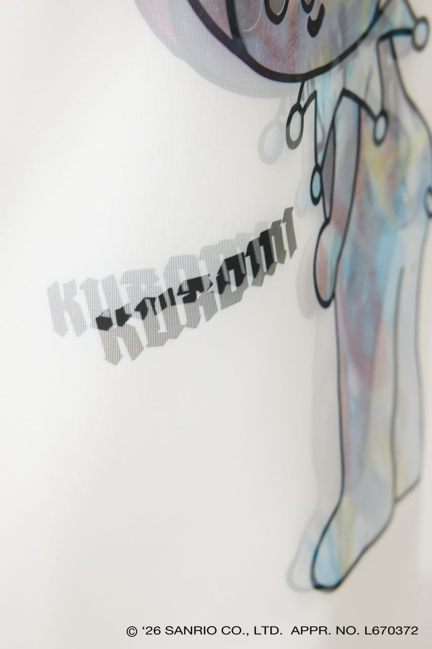【TRIPPY MIKIO ART】KUROMI SPRAY ART ロングスリーブシャツ WHT S