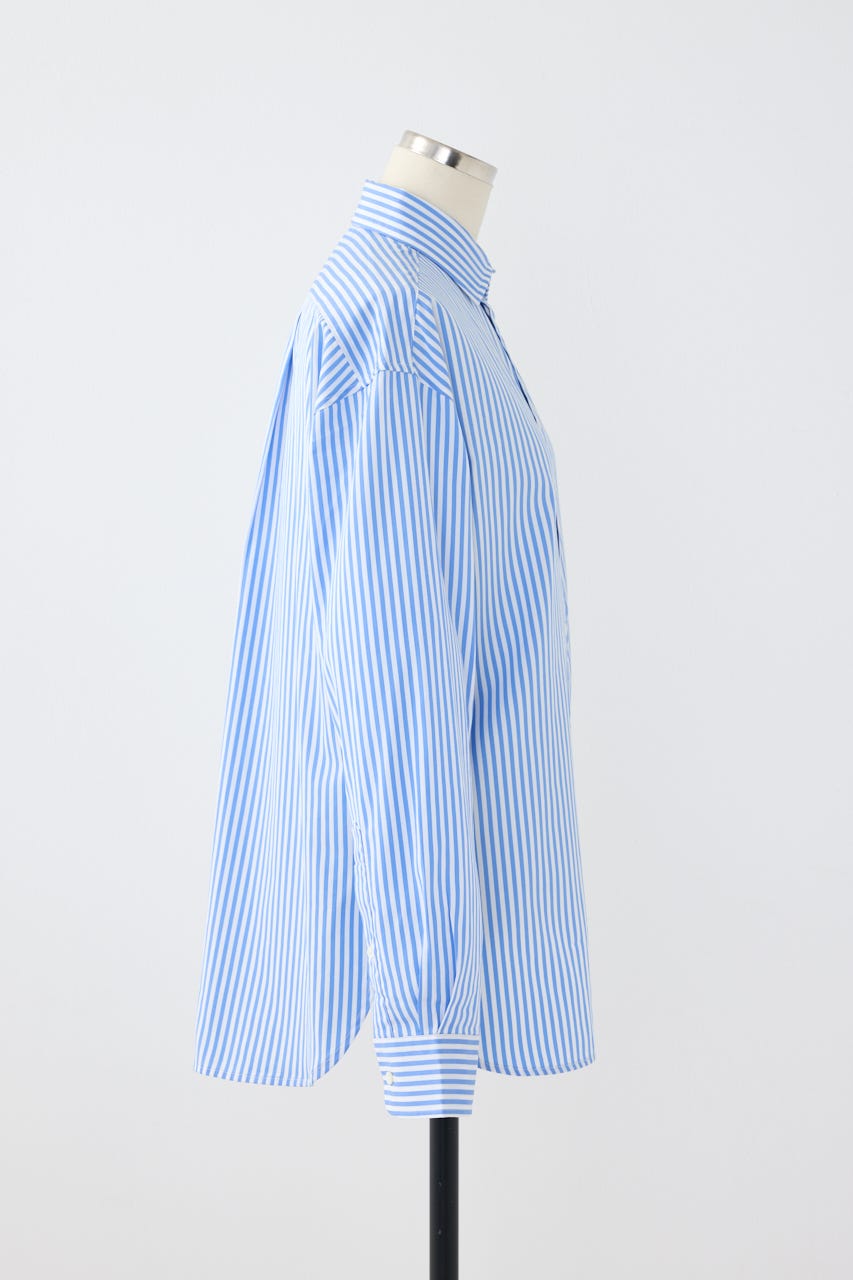 【POLO RALPH LAUREN】ストライプド ポプリン シャツ BLU S