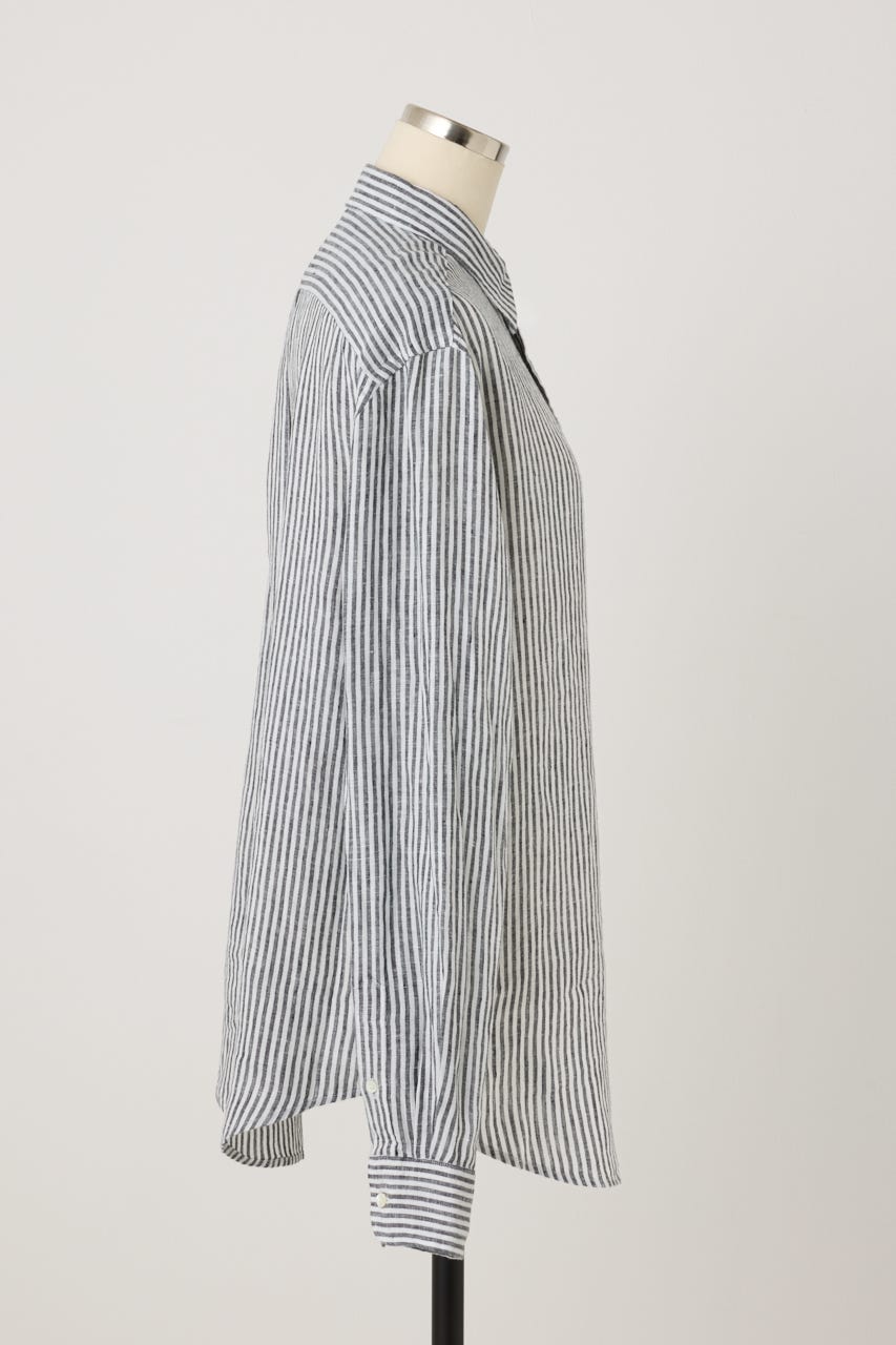 【POLO RALPH LAUREN】クラシック フィット リネン シャツ 柄BLK M