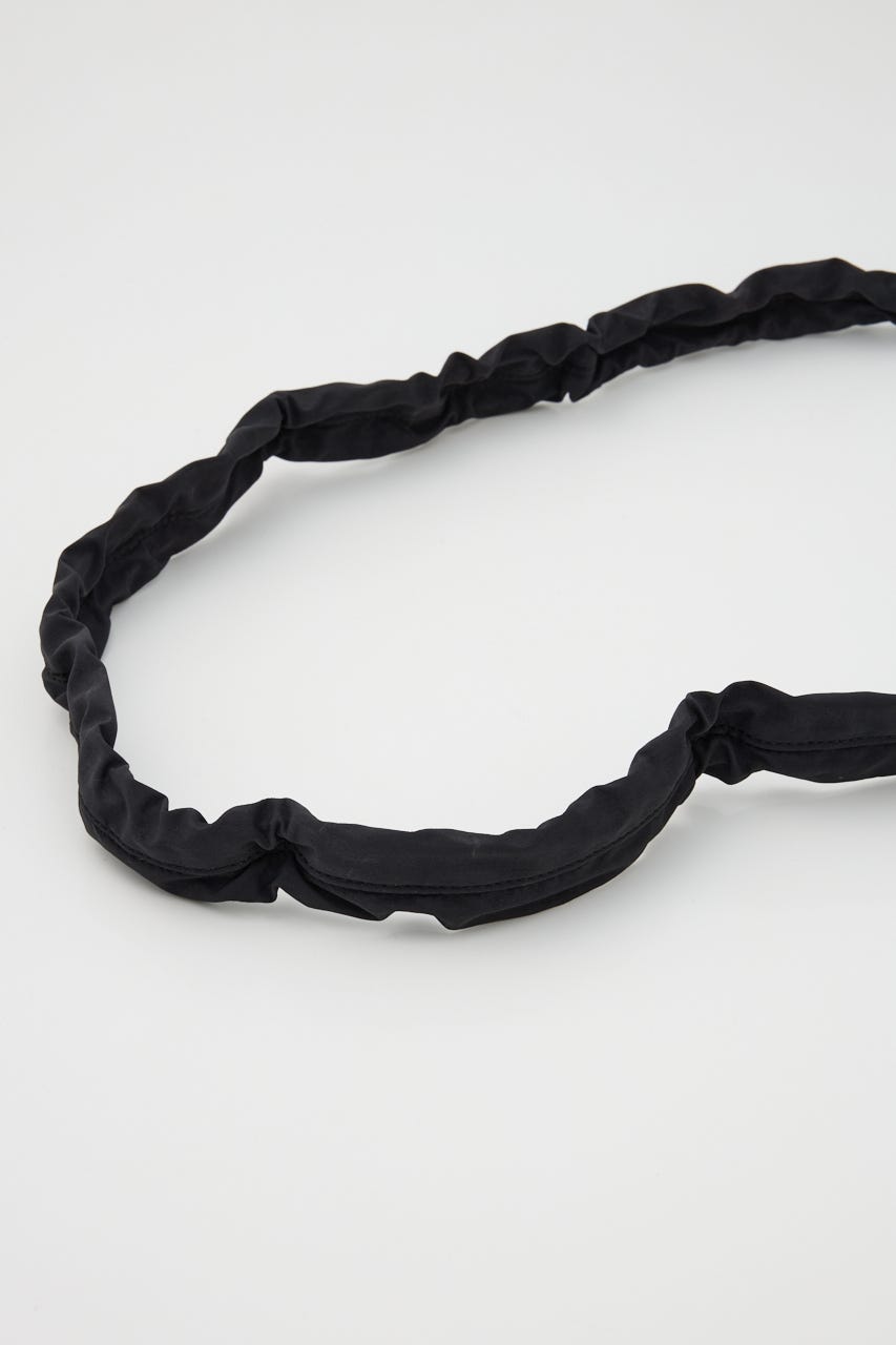 【SHEL'TTER SELECT】ミニポーチ付ギャザーショルダーナイロンバッグ BLK FREE