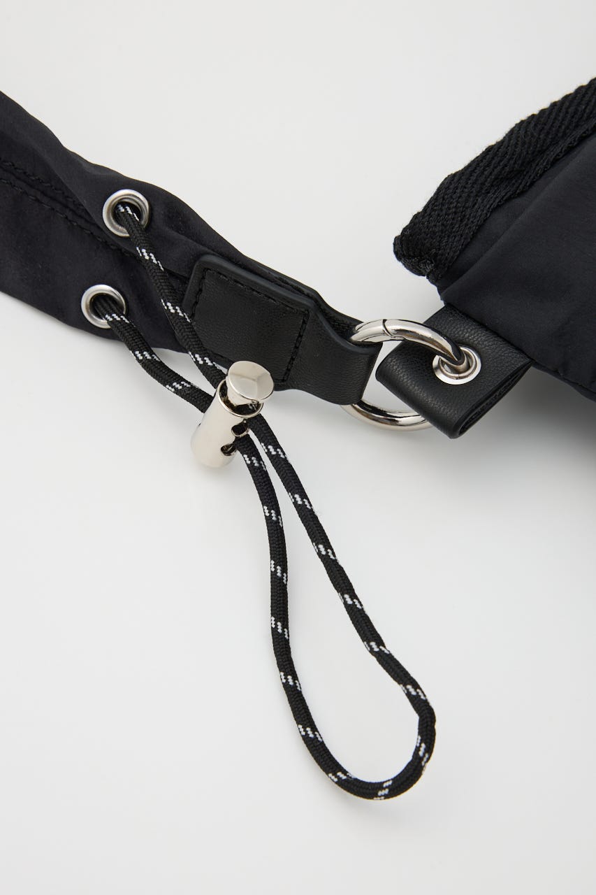 【SHEL'TTER SELECT】ミニポーチ付ギャザーショルダーナイロンバッグ BLK FREE