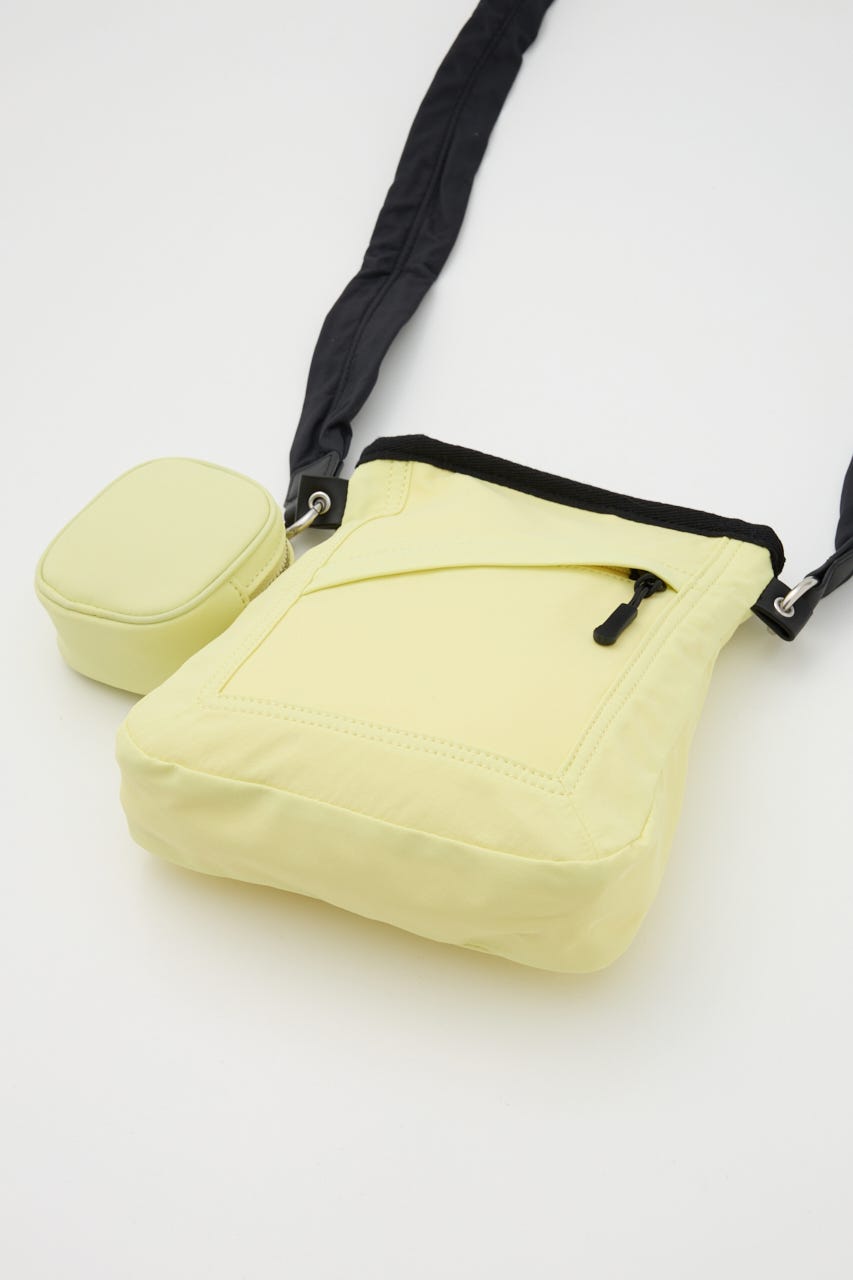 【SHEL'TTER SELECT】ミニポーチ付ギャザーショルダーナイロンバッグ L/YEL FREE
