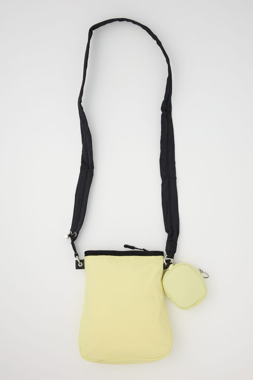 【SHEL'TTER SELECT】ミニポーチ付ギャザーショルダーナイロンバッグ L/YEL FREE