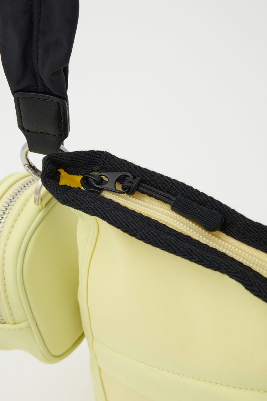 【SHEL'TTER SELECT】ミニポーチ付ギャザーショルダーナイロンバッグ L/YEL FREE
