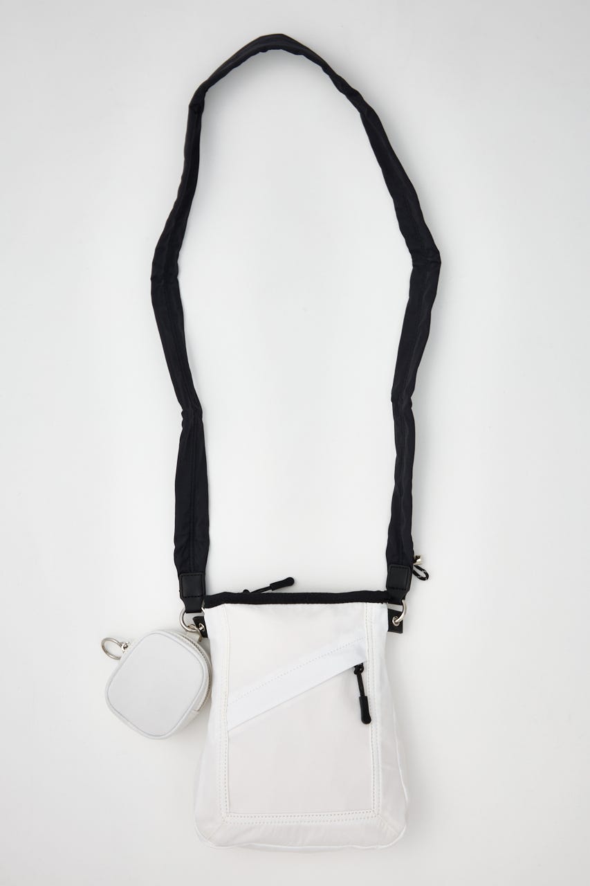 【SHEL'TTER SELECT】ミニポーチ付ギャザーショルダーナイロンバッグ WHT FREE