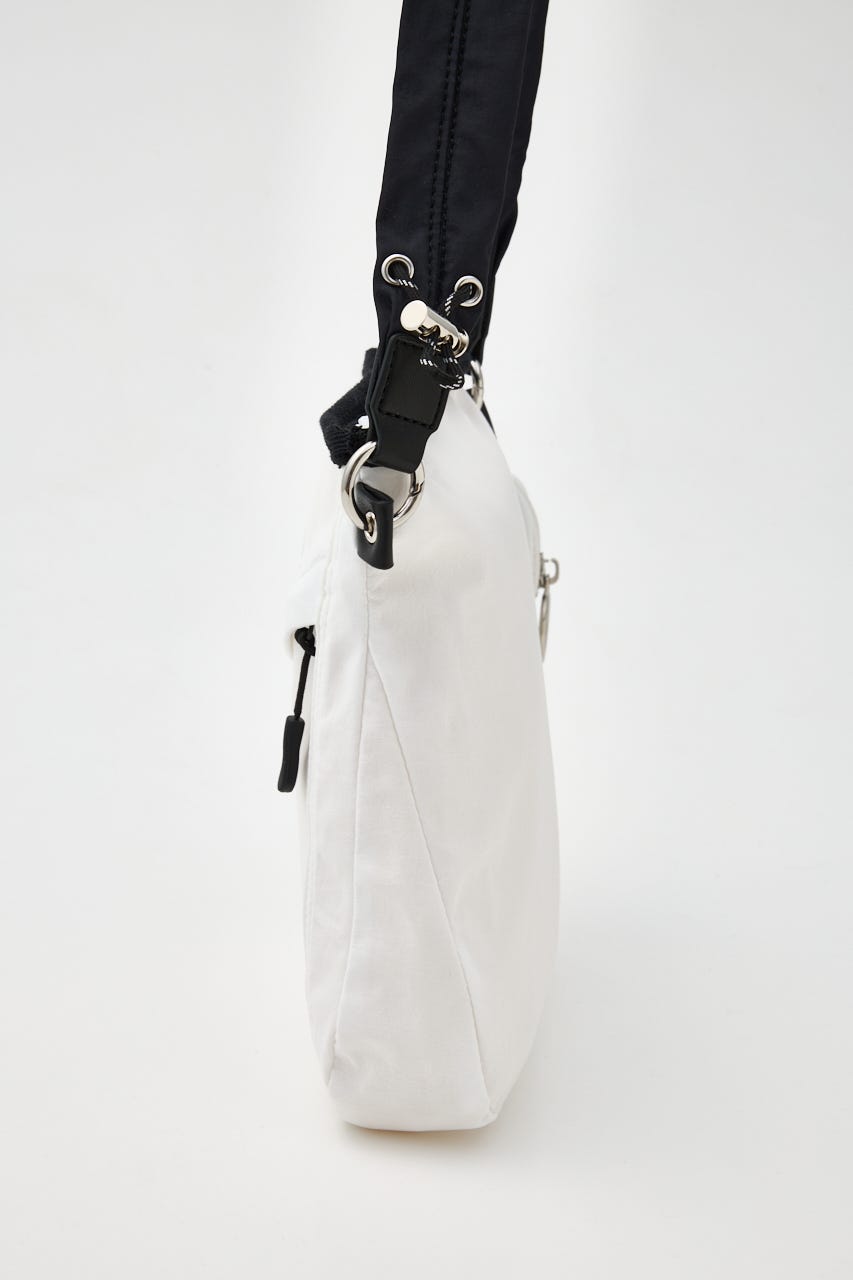 【SHEL'TTER SELECT】ミニポーチ付ギャザーショルダーナイロンバッグ WHT FREE