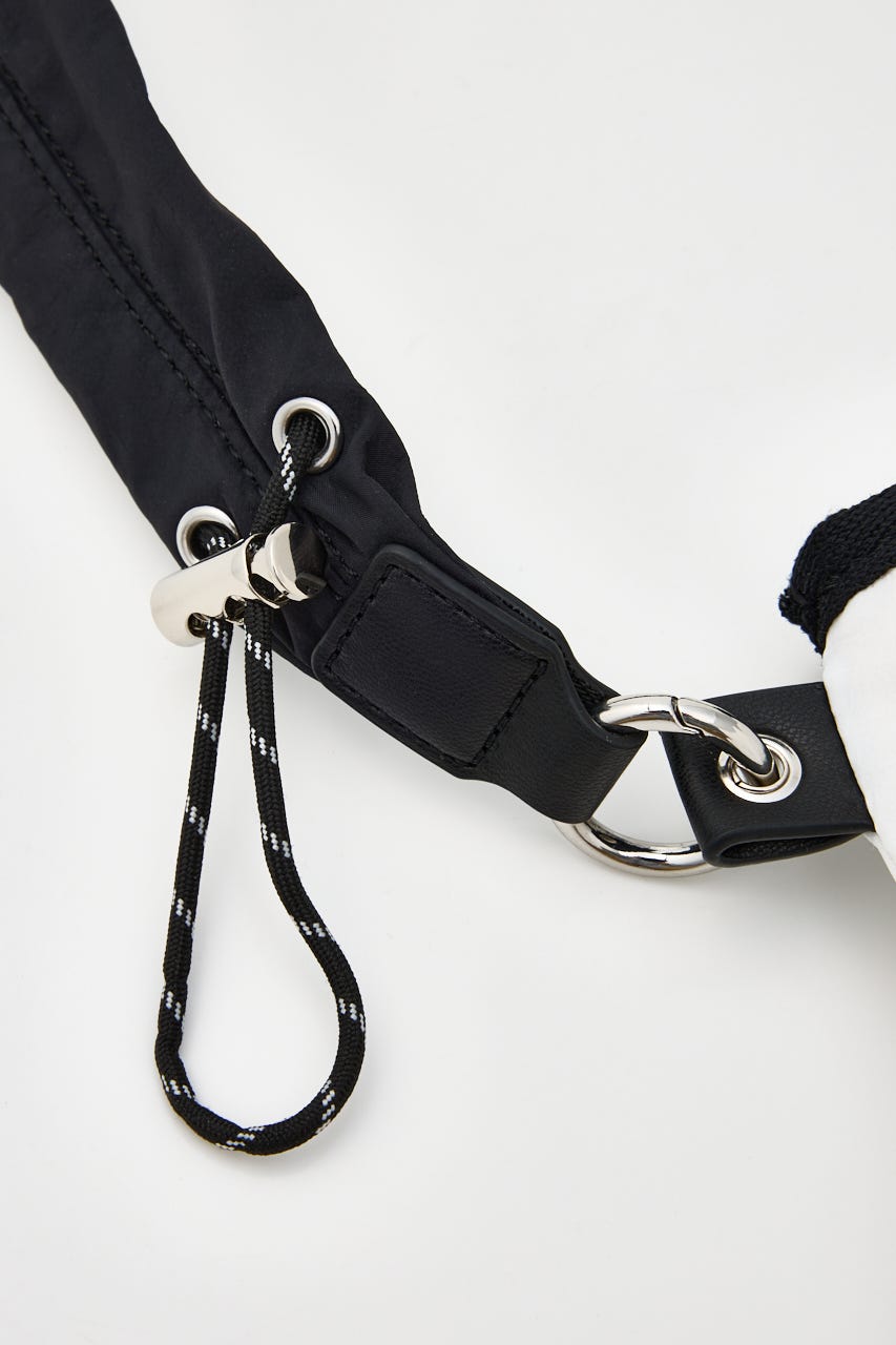 【SHEL'TTER SELECT】ミニポーチ付ギャザーショルダーナイロンバッグ WHT FREE