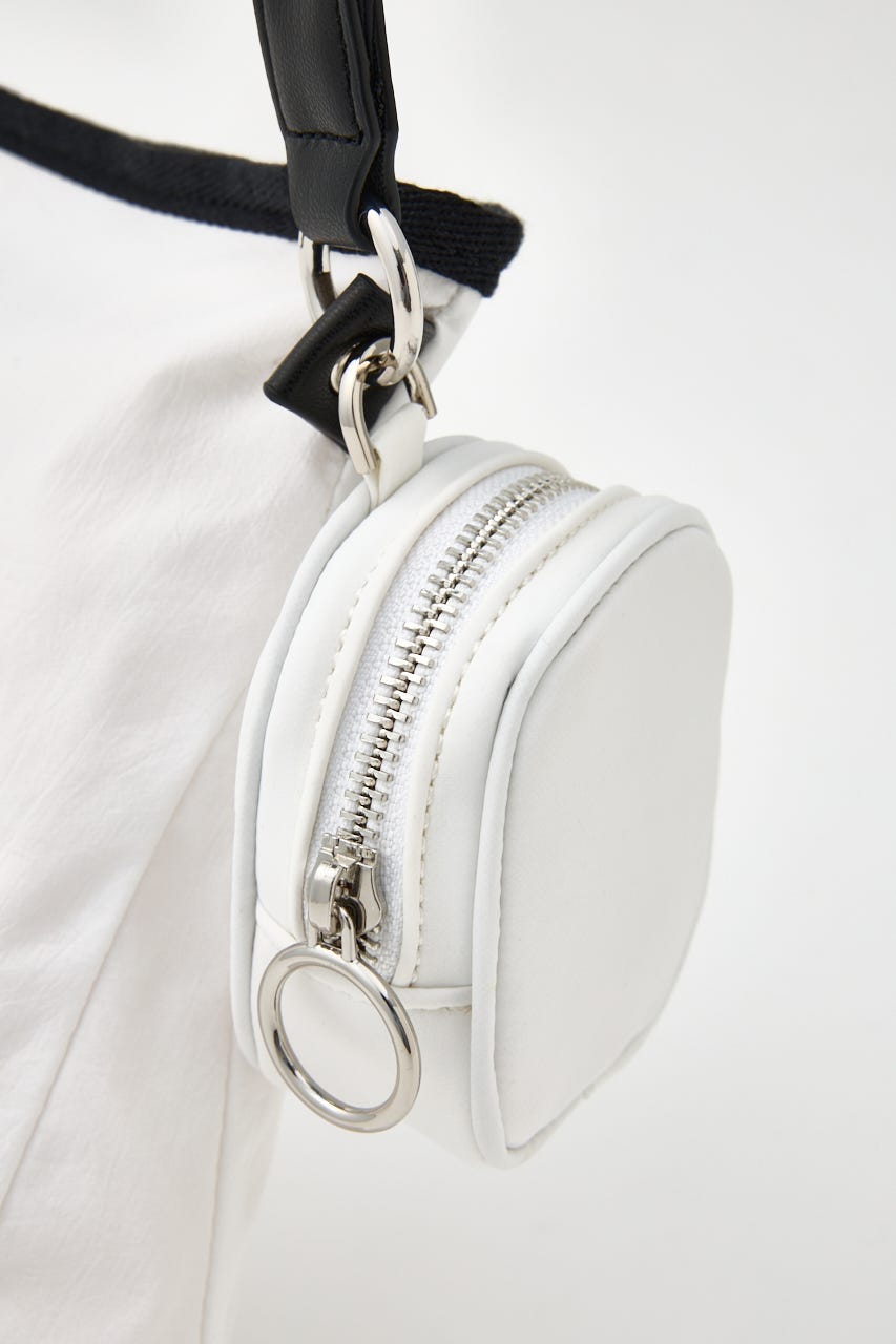 【SHEL'TTER SELECT】ミニポーチ付ギャザーショルダーナイロンバッグ WHT FREE