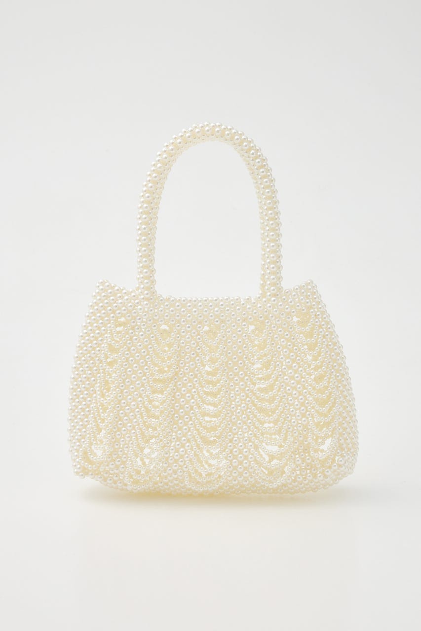 【SHEL'TTER SELECT】パール編みバッグ WHT FREE