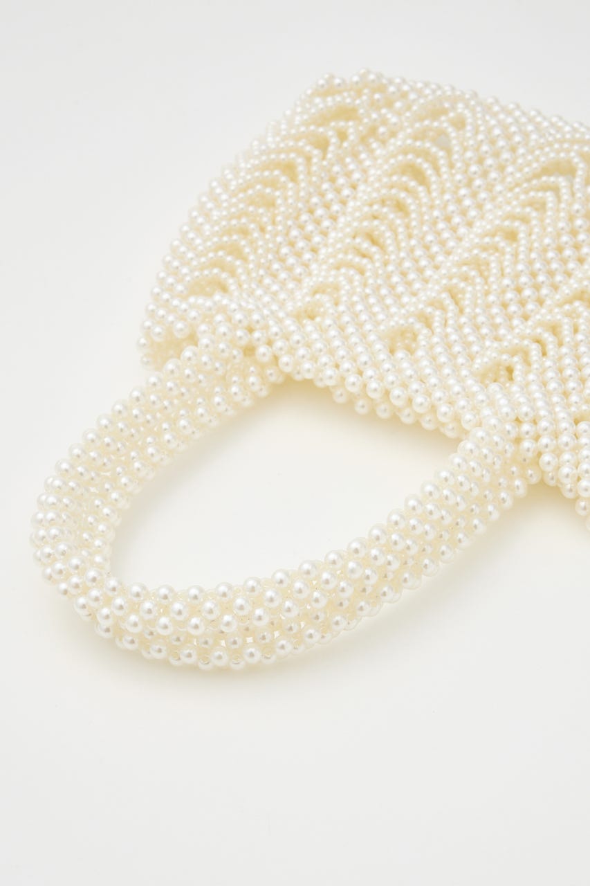 【SHEL'TTER SELECT】パール編みバッグ WHT FREE