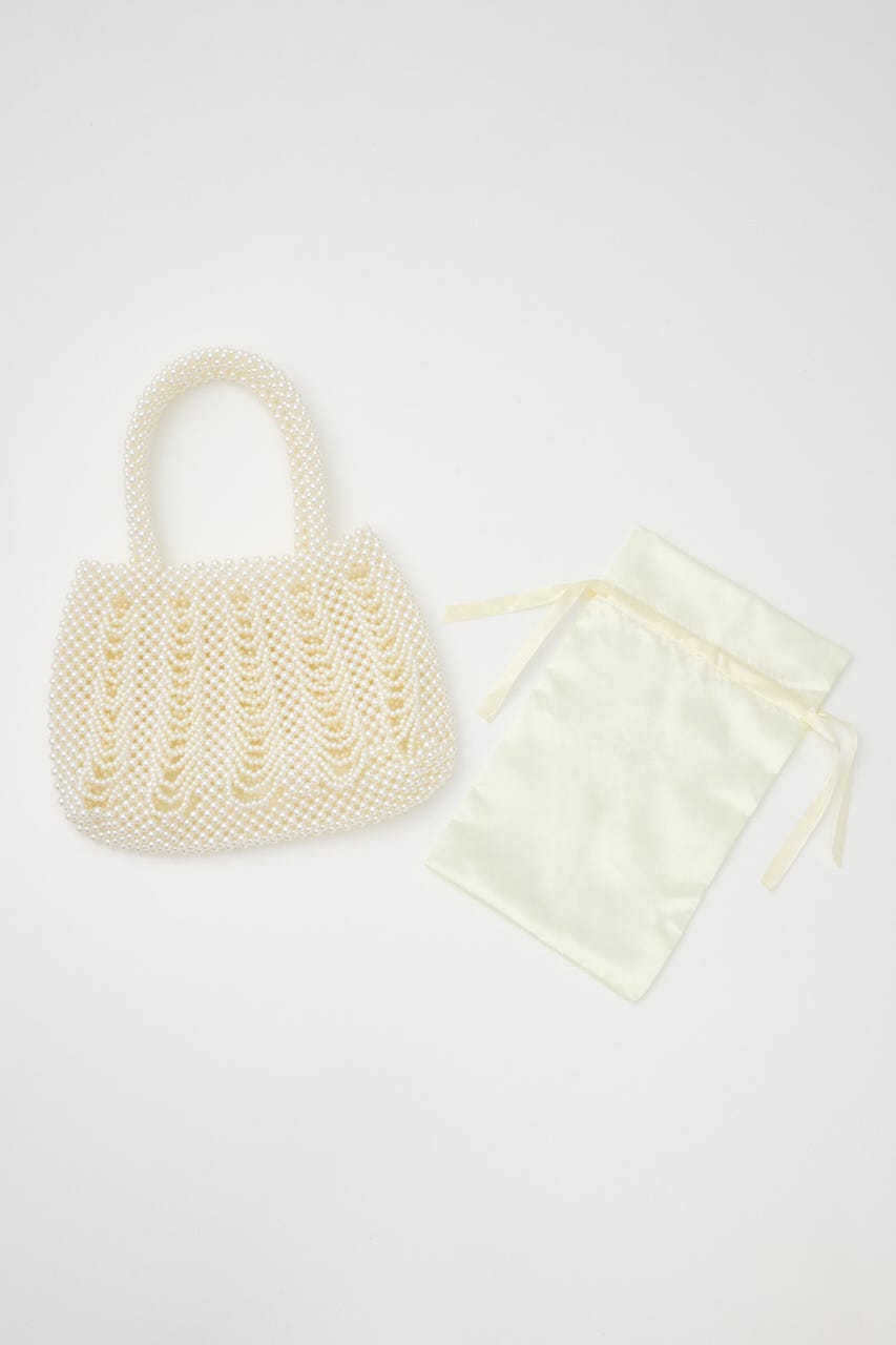 【SHEL'TTER SELECT】パール編みバッグ WHT FREE