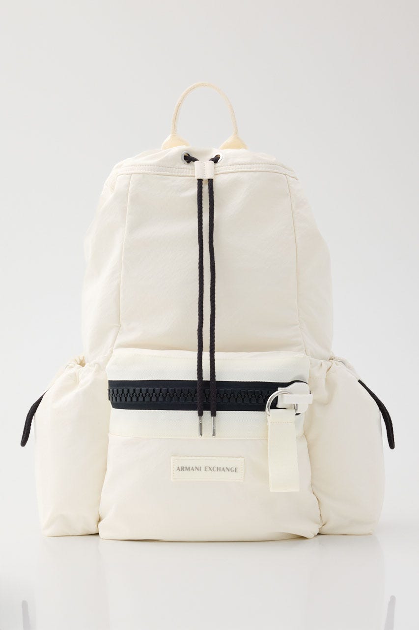 【ARMANI EXCHANGE】AXロゴ オーバーサイズジップ バックパック IVOY FREE