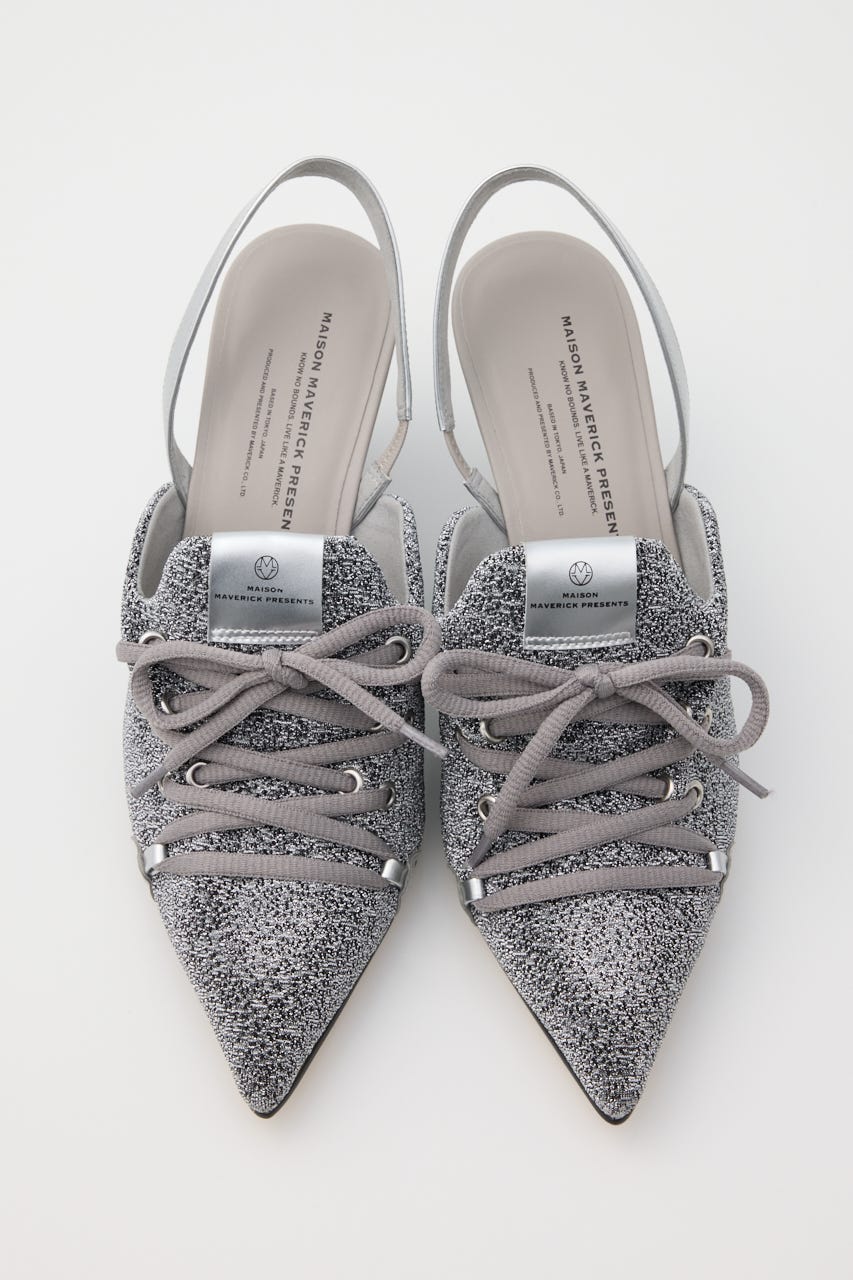 【MAISON MAVERICK PRESENTS】ニットレースアップ スニーカーウェッジミュール SLV 40