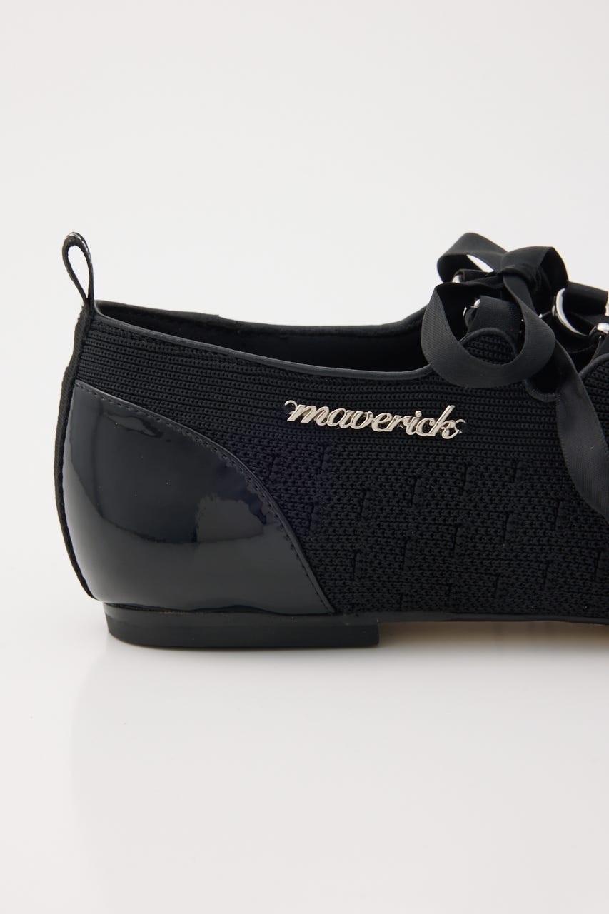 【MAISON MAVERICK PRESENTS】ニット バレエフラッツシューズ BLK 38